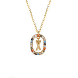 925 Silver Zircon Initials Pendant Necklace for Women