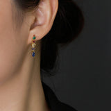 925 Silver Zircon Tassel Drop Earrings Bohemia Style Party Jewelry