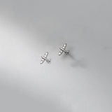 925 Silver Aircraft Stud Earrings for Women