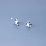 925 Silver Star Piercing Stud Earrings for Women