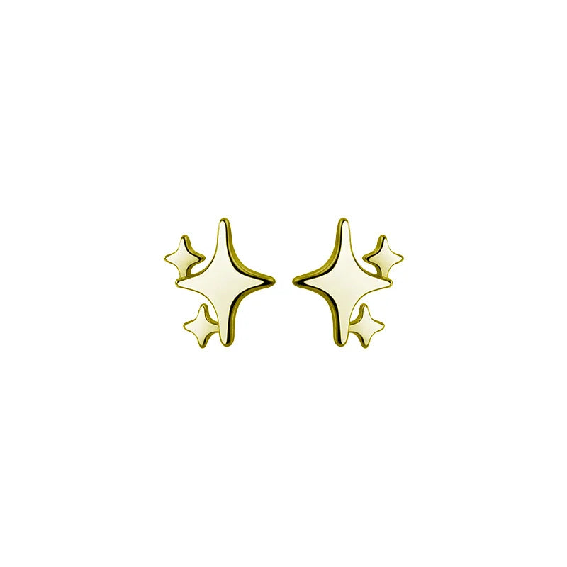 925 Silver Star Piercing Stud Earrings for Women
