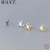 925 Silver Star Piercing Stud Earrings for Women
