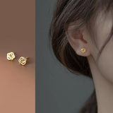 925 Silver Romantic Rose Stud Earrings French Flowers Party Jewelry