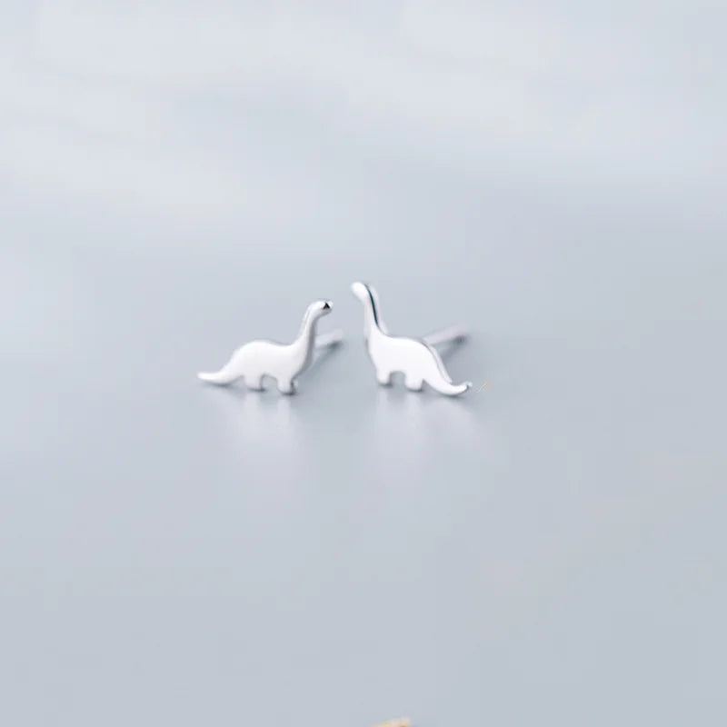 925 Silver Dinosaur Stud Earrings for Women Teen Party Jewelry