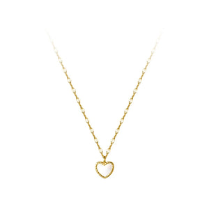 925 Silver Shell Heart Pendant Necklace Women Party Jewelry Gift