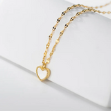925 Silver Shell Heart Pendant Necklace Women Party Jewelry Gift