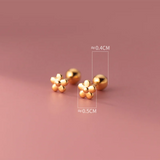 925 Silver Flowers Baby Stud Earrings Minimalist Party Jewelry Gift