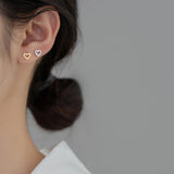 925 Silver Love Heart Mini Stud Earrings for Baby Women Birthday Gift
