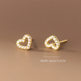 925 Silver Love Heart Mini Stud Earrings for Baby Women Birthday Gift
