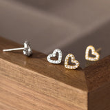 925 Silver Love Heart Mini Stud Earrings for Baby Women Birthday Gift