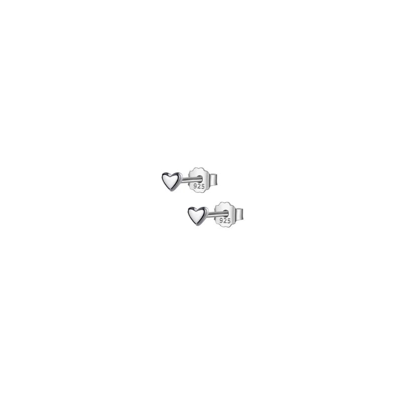 925 Silver Mini Love Heart Stud Earrings for Girls - Romantic Jewelry