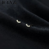 925 Sterling Silver Mini Small Stud Earrings CZ Zircon Jewelry