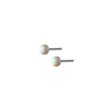 925 Silver Opal Zircon Stud Earrings Women Bone Piercing Jewelry