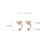 925 Sterling Silver Romantic Bow Thread Beads Earrings for Women