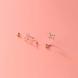 925 Sterling Silver Romantic Bow Thread Beads Earrings for Women