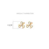 Sterling Silver Clover Opal Stud Earrings Romantic Wedding Jewelry