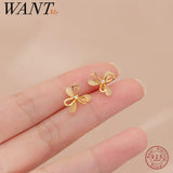 Sterling Silver Clover Opal Stud Earrings Romantic Wedding Jewelry