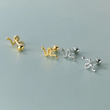 925 Silver Golden Snake Spiral Stud Earrings for Women Punk Style