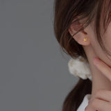 925 Silver Golden Snake Spiral Stud Earrings for Women Punk Style