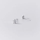 925 Silver Flowers Zircon Stud Earrings Romantic Party Jewelry