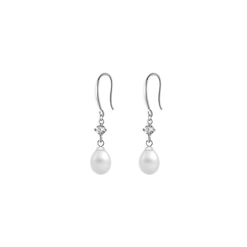925 Sterling Silver Baroque Pearl Pendant Earrings Set