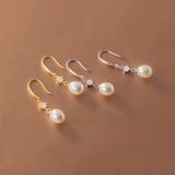 925 Sterling Silver Baroque Pearl Pendant Earrings Set