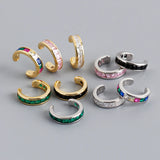 925 Silver Square Zircon Ear Clips for Women No Piercing Cuff