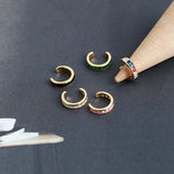 925 Silver Square Zircon Ear Clips for Women No Piercing Cuff