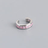 925 Silver Square Zircon Ear Clips for Women No Piercing Cuff