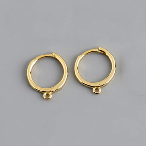 925 Silver All-match Ear Buckle Earrings for Women DIY Hoop Drop