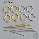 925 Silver All-match Ear Buckle Earrings for Women DIY Hoop Drop