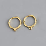 925 Silver All-match Ear Buckle Earrings for Women DIY Hoop Drop