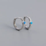 925 Silver Opal Zircon Ear Buckle Earrings for Women