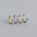 925 Silver Opal Zircon Ear Buckle Earrings for Women