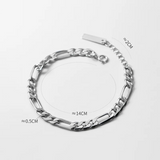 925 Silver Charm Cuban Link Chain Bracelet Bangle Hip Hop Gothic Jewelry