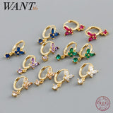 925 Silver Zircon Bow Drop Earrings Romantic Charm Wedding Jewelry