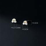 925 Silver Cherry CZ Zircon Stud Earrings Children Piercing Party Jewelry