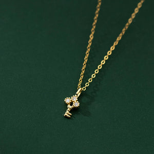 925 Sterling Silver Key Pendant Necklace for Women Choker Party Jewelry