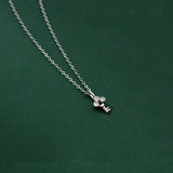 925 Sterling Silver Key Pendant Necklace for Women Choker Party Jewelry