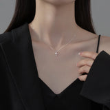 925 Sterling Silver Key Pendant Necklace for Women Choker Party Jewelry