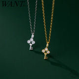 925 Sterling Silver Key Pendant Necklace for Women Choker Party Jewelry