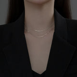 925 Silver Double Box Cuban Link Chain Necklace for Women