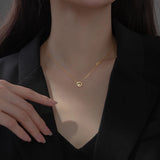 Sterling Silver Sun Moon Pendant Necklace with Zircon