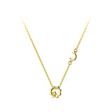 Sterling Silver Sun Moon Pendant Necklace with Zircon