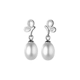 925 Silver Pearl Butterfly Pendant Earrings Romantic Wedding Jewelry