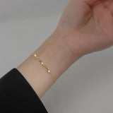 925 Silver Twist Charm Chain Bracelet Pave Zircon Bangle Wave Jewelry