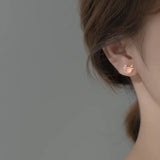 925 Silver Christmas Deer Moon Stud Earrings for Women Halloween Party Jewelry