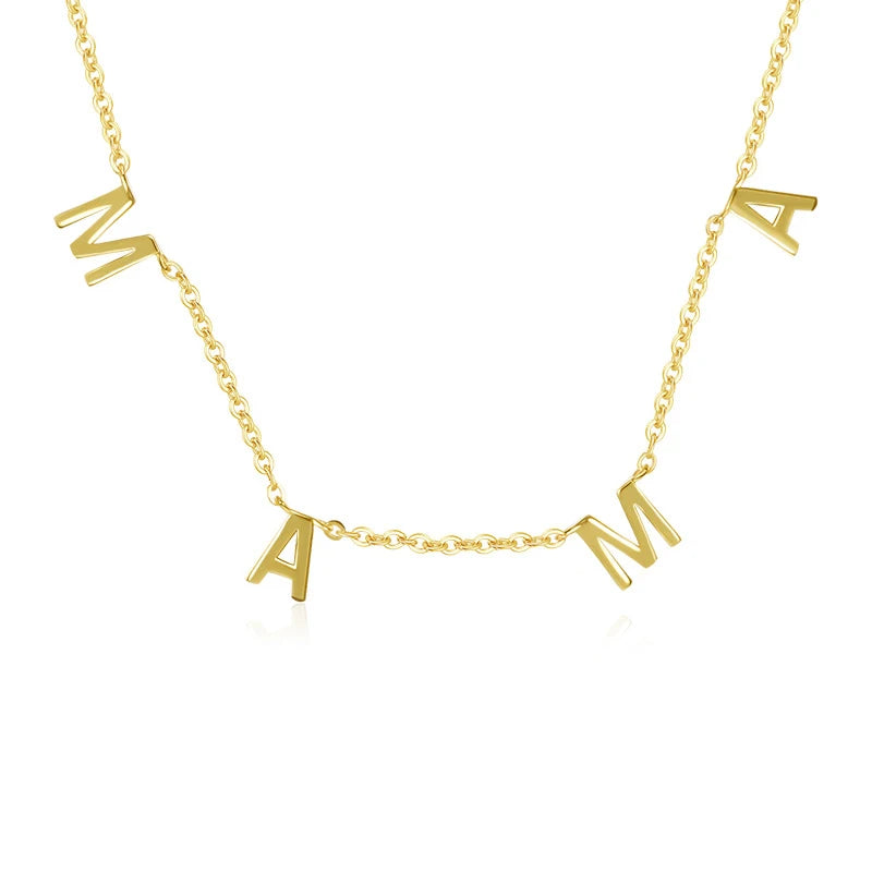 925 Silver MAMA Choker Necklace Mother's Gift