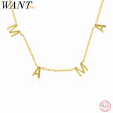 925 Silver MAMA Choker Necklace Mother's Gift