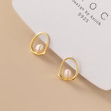 925 Silver Baroque Pearl Stud Earrings Women Party Jewelry